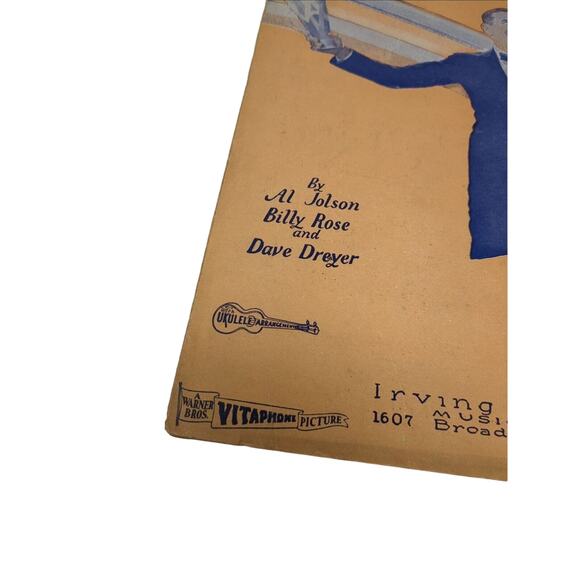 1928 Theres A Rainbow Round My Shoulder Piano Sheet Music Al Jolson - Picture 7 of 11